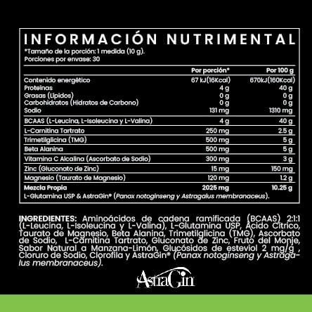 Post Workout Suplemento Deportivo con BCAAs 2:1:1, Beta Alanina, Carnitina, Magnesio, Zinc y AstraGin® | 300 g - CellX México