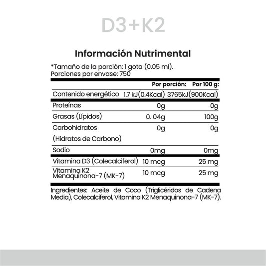 Vitamina D3 + K2 - CellX México