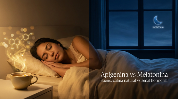 Apigenina vs Melatonina — dormir profundo sin dependencia ni tolerancia México