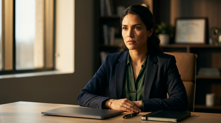 Retrato editorial mujer latina — suplemento para cabello débil y caída Keradence GlasSkin México