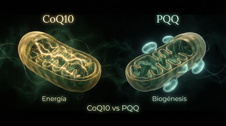 Mitocondrias CoQ10 vs PQQ — energía mitocondrial y biogénesis México