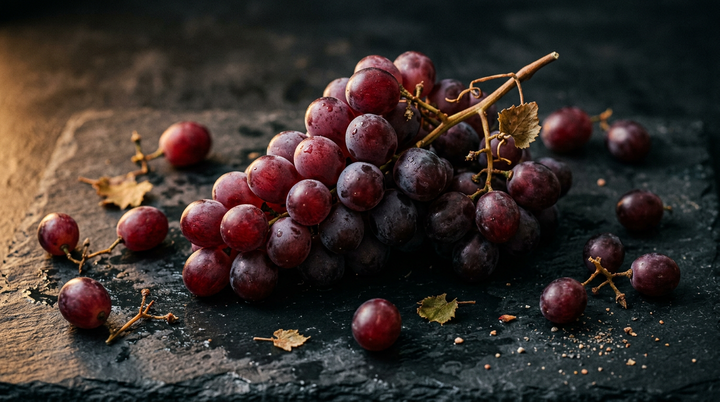 Racimo de uvas rojas frescas — fuente natural de resveratrol trans 99%