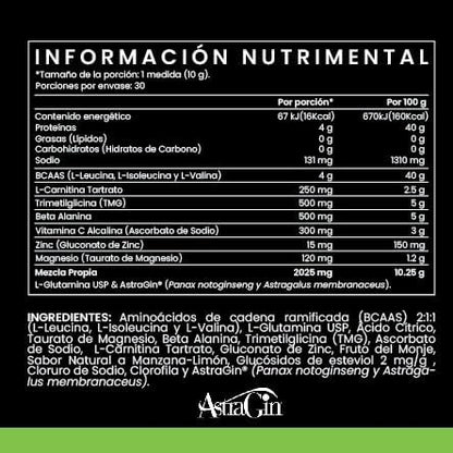 Post Workout Suplemento Deportivo con BCAAs 2:1:1, Beta Alanina, Carnitina, Magnesio, Zinc y AstraGin® | 300 g