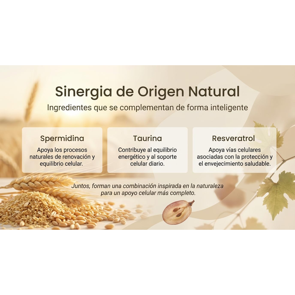 Espermidina CellX tabla comparativa vs generica