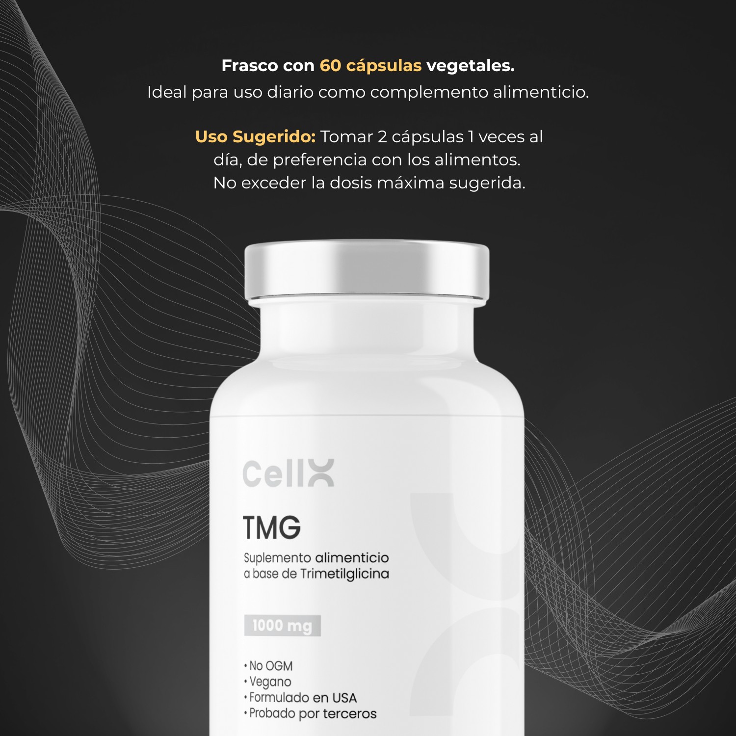 TMG | Complejo con Quatrefolic® y Vitaminas B | Bienestar diario | 60 cápsulas - CellX México