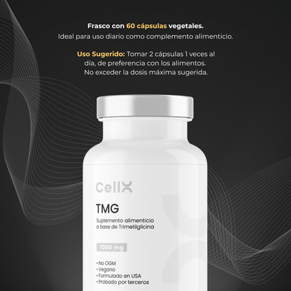 TMG | Complejo con Quatrefolic® y Vitaminas B | Bienestar diario | 60 cápsulas - CellX México