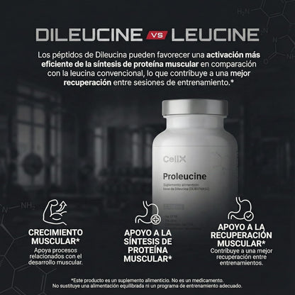 Proleucin | Complejo de L - Leucina Dipéptida (DL185™ & Ramps®) | Bienestar activo | 90 cápsulas - CellX México