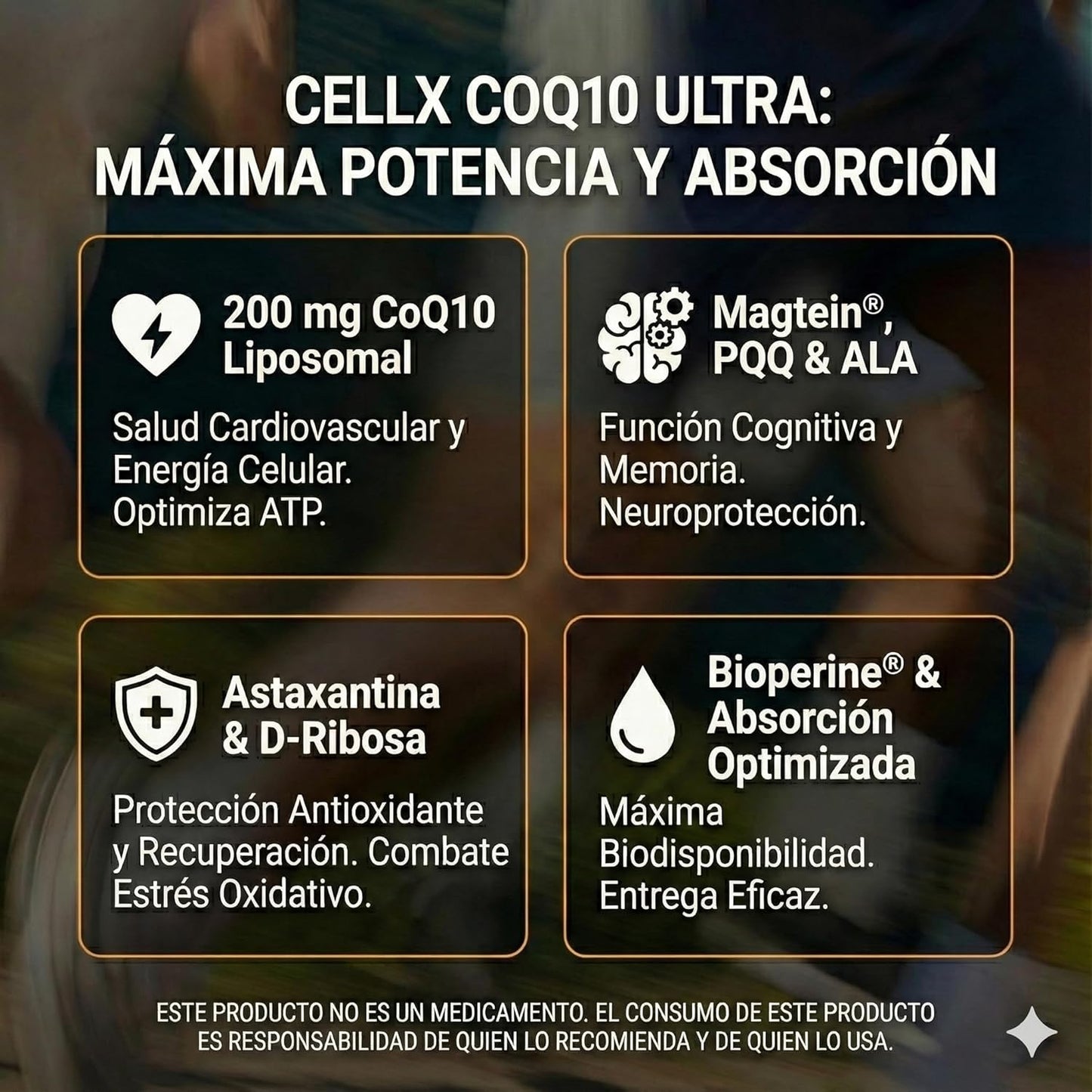 CoQ10 | Liposomal, PQQ y ALA | Energía celular y corazón | 60 cápsulas