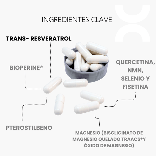 Agenix | NR, Resveratrol y Fisetina | Longevidad celular | 60 cápsulas - CellX México