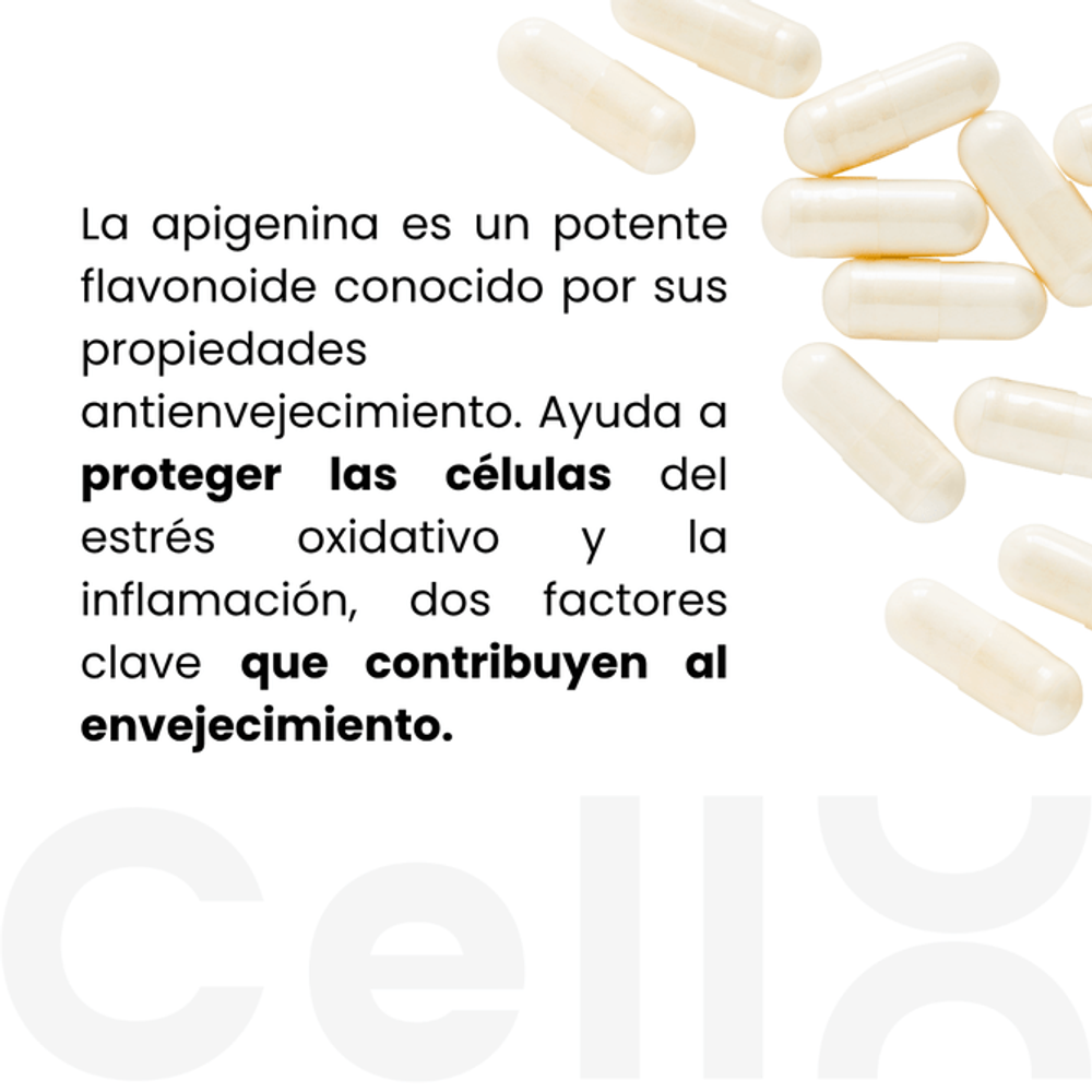 Mecanismo de accion apigenina inhibicion CD38 NAD+