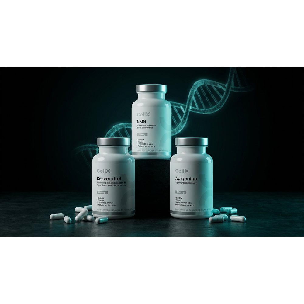 Stack Anti-Aging Avanzado | NMN + Resveratrol + Apigenina