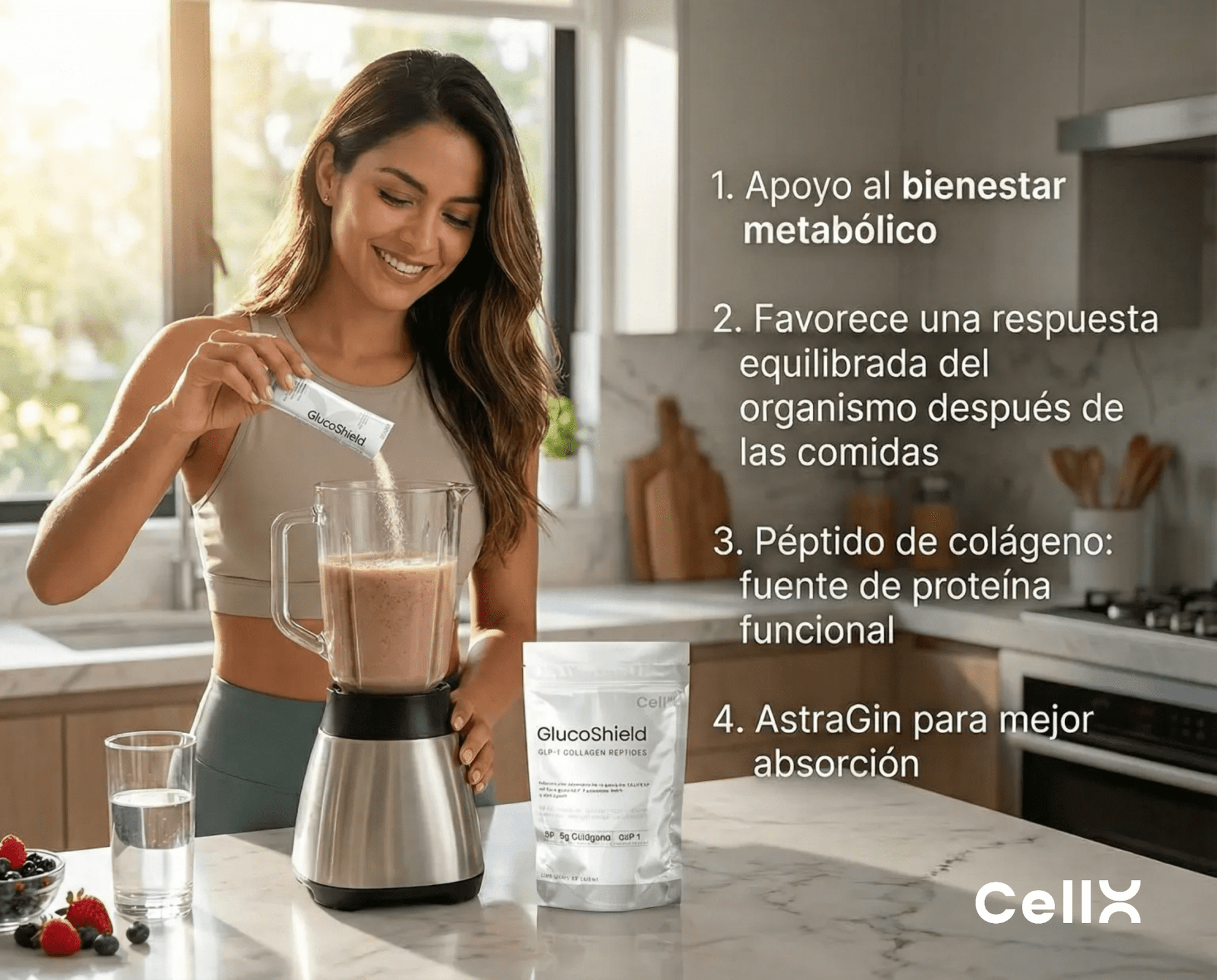 GlucoShield | Nextida™ GC 5 g y AstraGin® | Control de glucosa postcomida | Polvo - CellX México