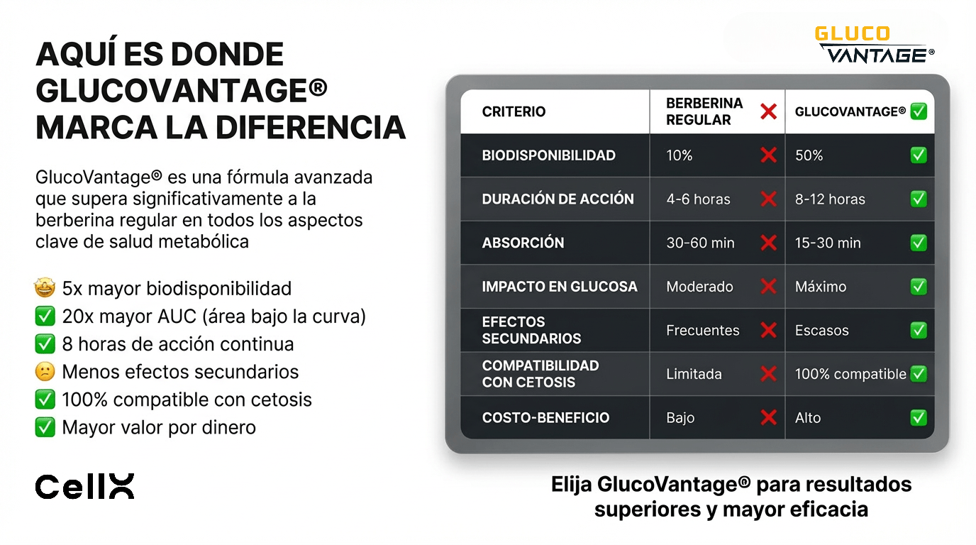 GlucoTrim | GlucoVantage®, Geronova®, Cromo y Cinsulin® de Cell X | Salud metabólica | 60 cápsulas - CellX México