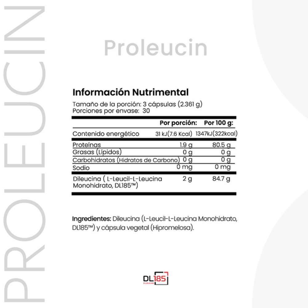 Proleucin | Complejo de L-Leucina Dipéptida (DL185™ & Ramps®) | Bienestar activo | 90 cápsulas