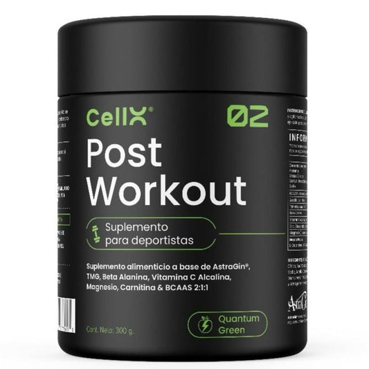 Post Workout Suplemento Deportivo con BCAAs 2:1:1, Beta Alanina, Carnitina, Magnesio, Zinc y AstraGin® | 300 g - CellX México
