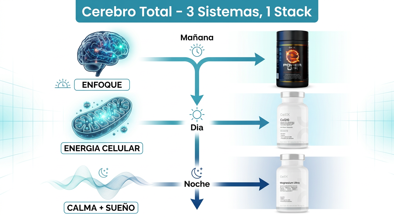 Stack Cerebro Total | Power Up! + CoQ10 + Magnesium Ultra