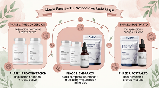 Stack Mamá Fuerte | Elara + TMG + D3+K2 + Magnesio