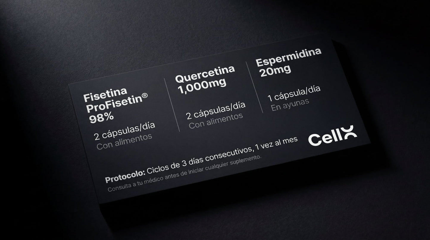 Stack Senolítico | Fisetina + Quercetina + Espermidina