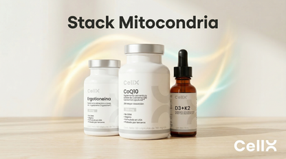 Stack Mitocondria | CoQ10 + Ergotioneína + D3+K2