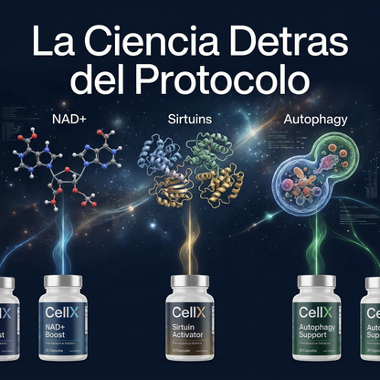 Stack Protocolo Sinclair Completo | NMN + Resveratrol + Apigenina + Espermidina + TMG