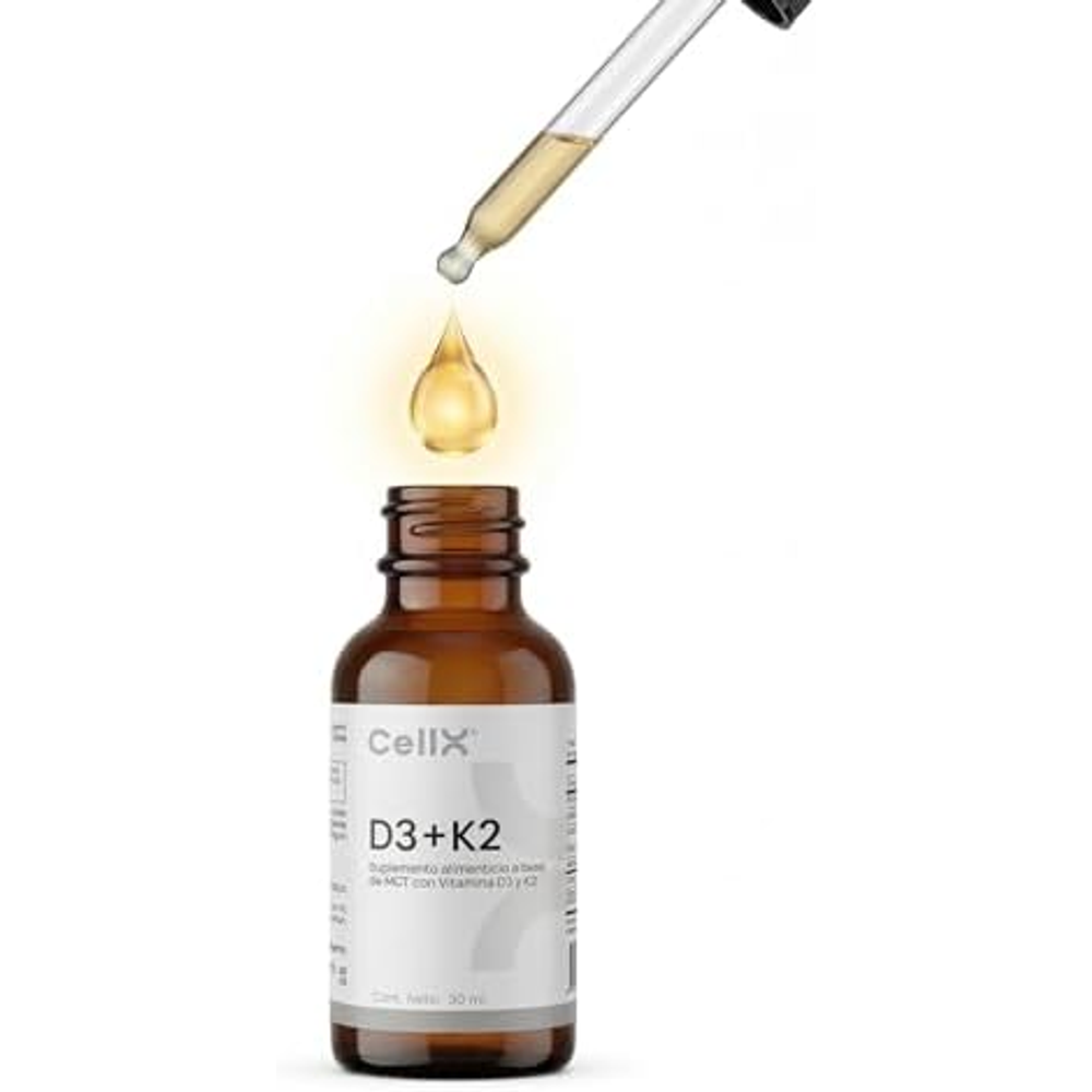 Vitamina D3 + K2 MK-7 en Gotas | Alta Absorción con Aceite MCT | 750 Porciones