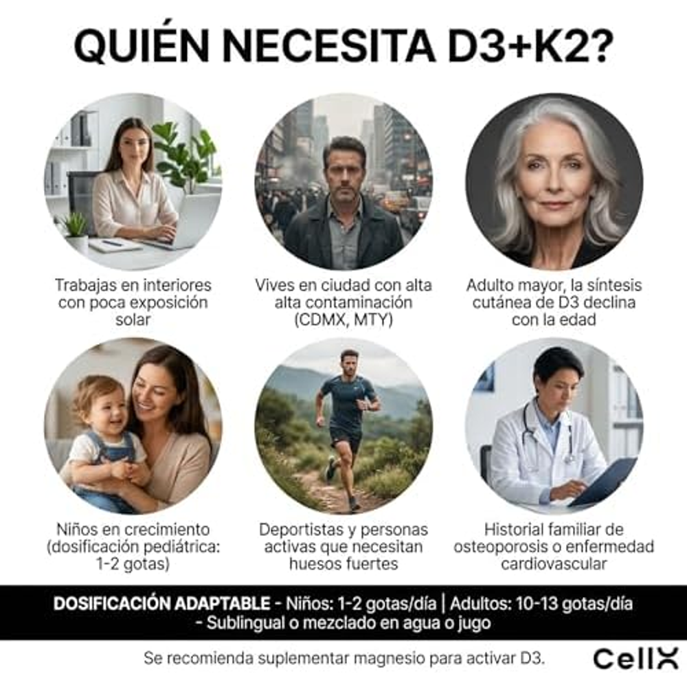Vitamina D3 + K2 MK-7 en Gotas | Alta Absorción con Aceite MCT | 750 Porciones