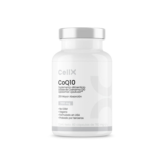 CoQ10 Liposomal LipoAvail® 200mg — PQQ, ALA y Astaxantina | CellX México