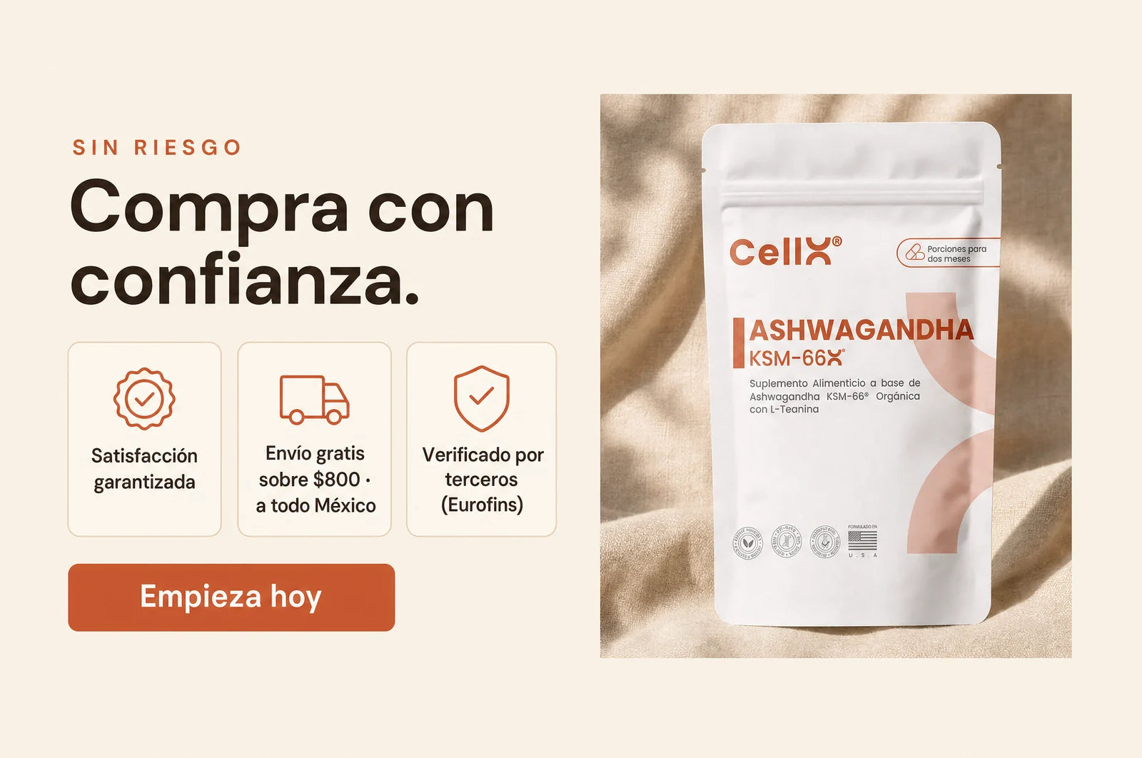 Compra con confianza: satisfacción garantizada y verificación de terceros (Eurofins)